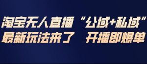 淘宝无人直播完整教程，公试+私域，最新玩法来了，开播即爆单-金鼎聊项目