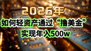 2026年如何轻资产通过“撸美金”实现年入500w-金鼎聊项目
