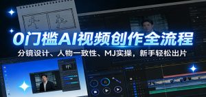 0门槛AI视频创作全流程：分镜设计、人物一致性、MJ实操，新手轻松出片-金鼎聊项目