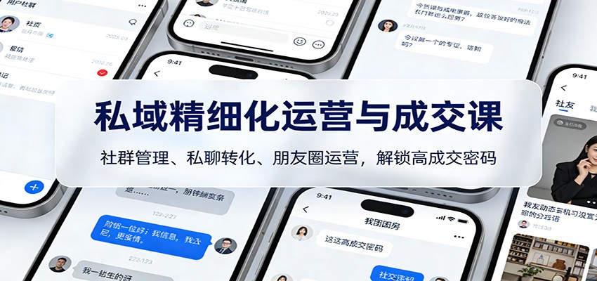 私域精细化运营与成交课：社群管理、私聊转化、朋友圈运营，解锁高成交密码-金鼎聊项目