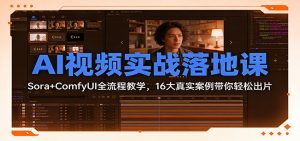 AI视频实战落地课：Sora+ComfyUI全流程教学，16大真实案例带你轻松出片-金鼎聊项目