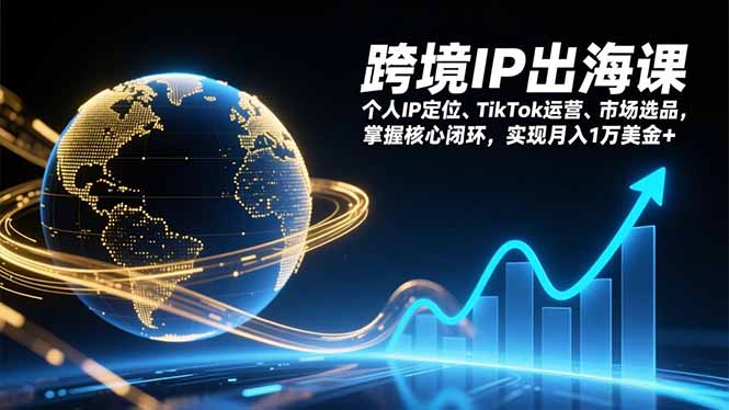 跨境IP出海课，个人IP定位、TikTok运营、市场选品，掌握核心闭环，实现月入1万美金+-金鼎聊项目