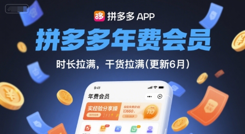 拼多多年费会员，实经验分享操，时长拉满，干货拉满(更新26年1月)-金鼎聊项目