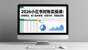 2026小红书对账实操课：数据导出、收入成本核算、经营分析，掌握全流程-金鼎聊项目