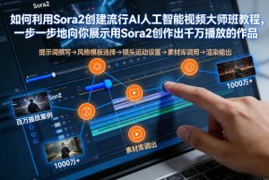 如何利用Sora2创建流行AI人工智能视频大师班，一步一步地向你展示用Sora2创作出千万播放的作品-金鼎聊项目