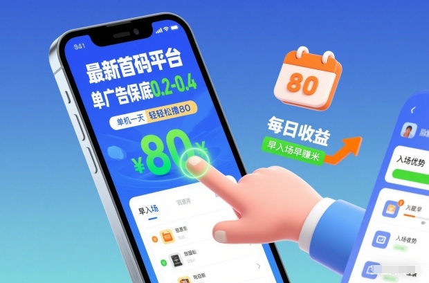 最新首码平台，单广告保底0.2-0.4，单机一天轻松撸80，早入场早賺米【揭秘】-金鼎聊项目