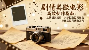 剧情类微电影高效制作指南：从策划到成片，六步打造盈利作品，单作品盈利达数万元-金鼎聊项目