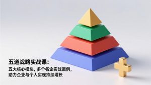 五道战略实战课:五大核心模块,多个名企实战案例,助力企业与个人实现持续增长-金鼎聊项目