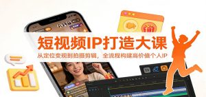 短视频IP打造大课：从定位变现到拍摄剪辑，全流程构建高价值个人IP-金鼎聊项目