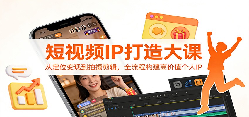 短视频IP打造大课：从定位变现到拍摄剪辑，全流程构建高价值个人IP-金鼎聊项目