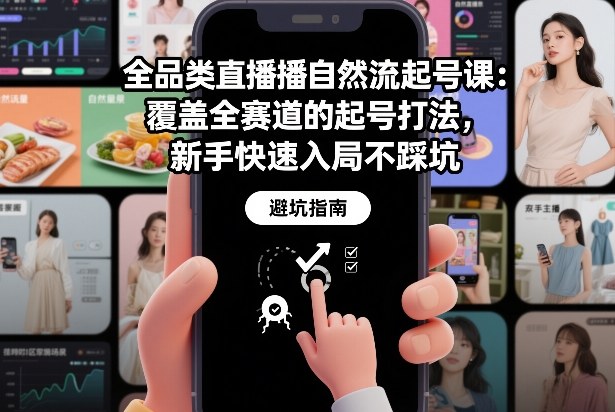 全品类直播自然流起号课：覆盖全赛道的起号打法，新手快速入局不踩坑-金鼎聊项目