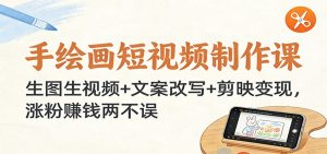 手绘画短视频制作课：生图生视频+文案改写+剪映变现，涨粉赚钱两不误-金鼎聊项目