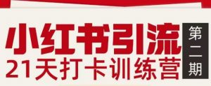 小红书引流21天打卡训练营第二期，助你快速打通小红书私域引流打粉-金鼎聊项目