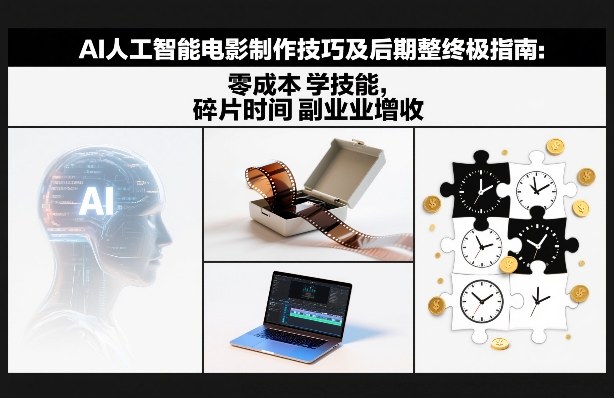 AI人工智能电影制作技巧及后期完整终极指南：零成本学技能，碎片时间副业增收-金鼎聊项目