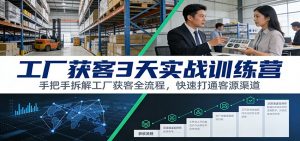 工厂获客3天实战训练营：手把手拆解工厂获客全流程，快速打通客源渠道-金鼎聊项目