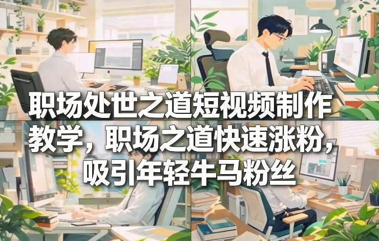 职场处世之道短视频制作教学，职场之道快速涨粉，吸引年轻牛马粉丝-金鼎聊项目