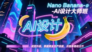 Nano Banana-AI设计大师班，修图合成、广告创作、视觉升级，掌握黄金生产技能，月接单增收过万-金鼎聊项目