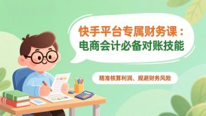 快手平台专属财务课：电商会计必备对账技能，精准核算利润、规避财务风险-金鼎聊项目