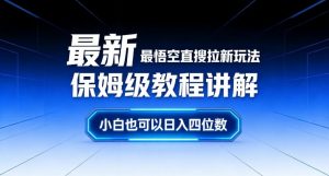 最新最悟空直搜拉新玩法保姆级教程讲解，小白也可以日入四位数-金鼎聊项目