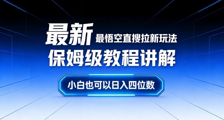 最新最悟空直搜拉新玩法保姆级教程讲解，小白也可以日入四位数-金鼎聊项目