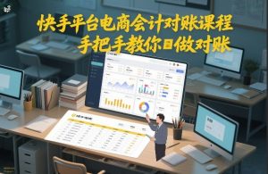 快手平台电商会计对账课程，手把手教你做对账-金鼎聊项目