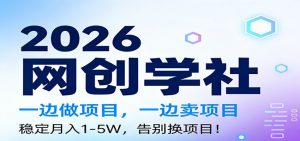 2026一边做项目，一边卖项目，稳定月入1-5W，告别换项目-金鼎聊项目