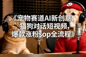 宠物赛道AI新创意，猫狗对话短视频，爆款涨粉sop全流程-金鼎聊项目