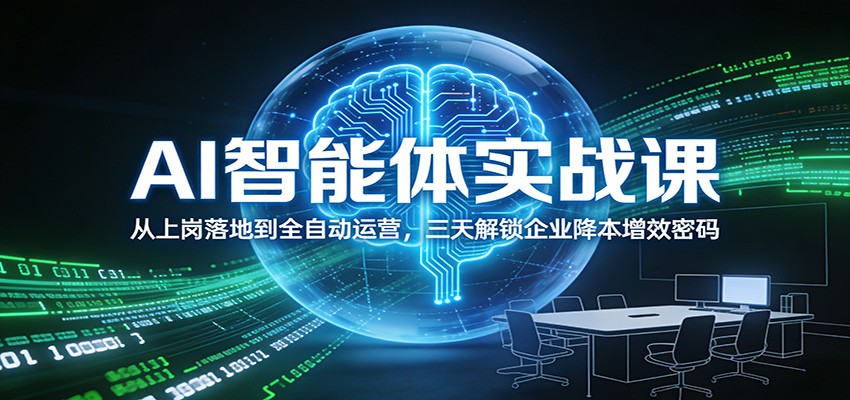 AI智能体实战课：从上岗落地到全自动运营，三天解锁企业降本增效密码-金鼎聊项目