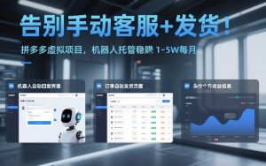告别手动客服+发货！拼多多虚拟项目，机器人托管稳賺1-5W每月【揭秘】-金鼎聊项目