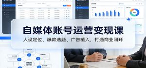 自媒体账号运营变现课:人设定位、爆款选题、广告植入,打通商业闭环-金鼎聊项目
