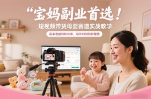 宝妈副业首选！短视频带货母婴赛道实战教学，新手也能轻松出单，碎片时间轻松增收-金鼎聊项目