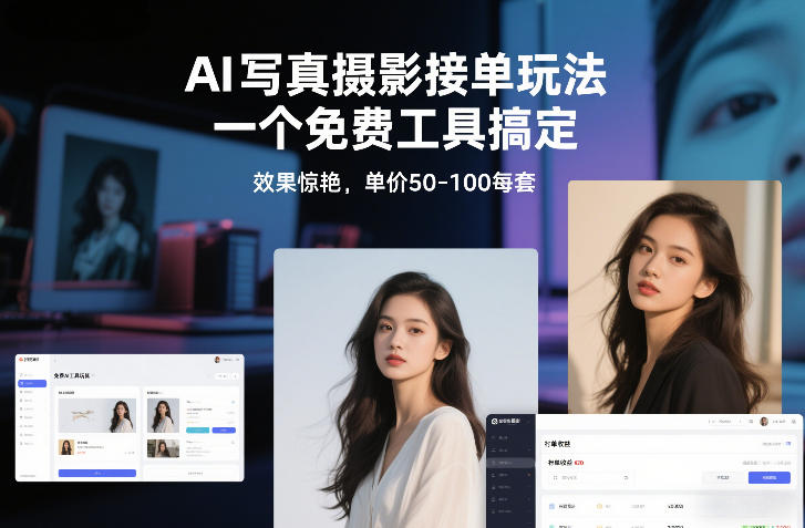 AI写真摄影接单玩法，一个免费工具搞定，效果惊艳，单价50-100每套-金鼎聊项目