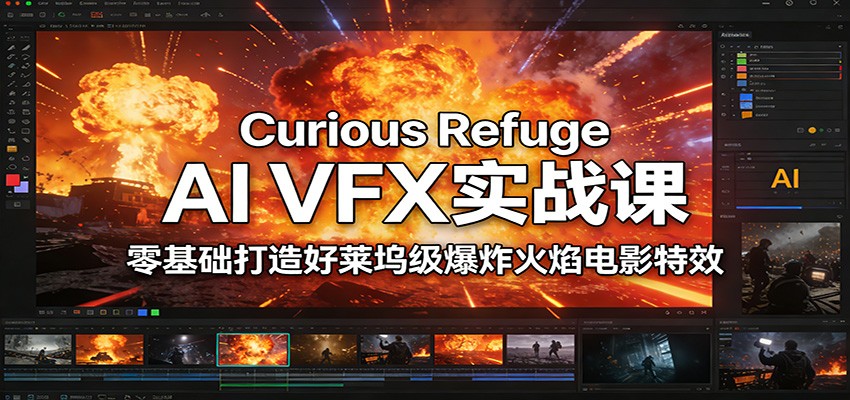 Curious Refuge AI VFX实战课，零基础打造好莱坞级爆炸火焰电影特效-金鼎聊项目
