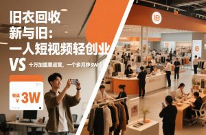 旧衣回收“新”与“旧”:一人短视频轻创业,VS十万加盟重运营,一个多月挣3W【揭秘】-金鼎聊项目