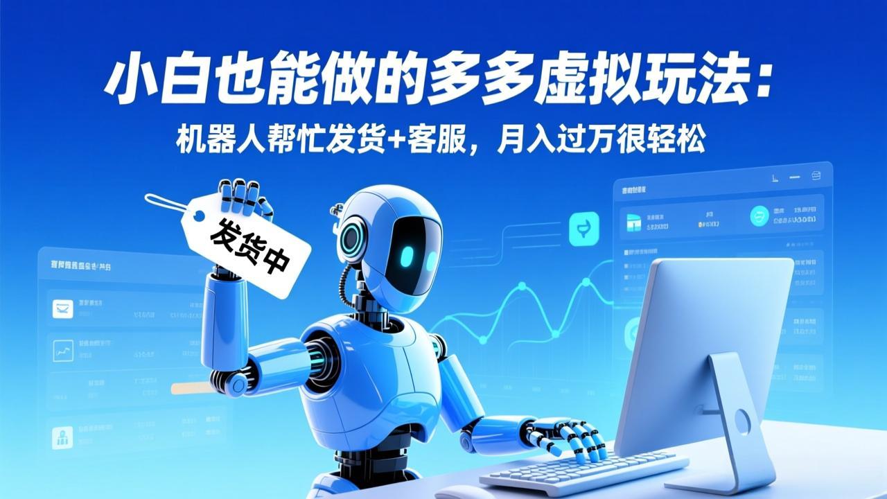 小白也能做的多多虚拟玩法：机器人帮忙发货+客服，月入过万很轻松-金鼎聊项目