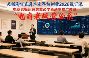 天猫淘宝直通车无界特训营2026线下课，电商老板运营总监必学直通车推广体系-金鼎聊项目