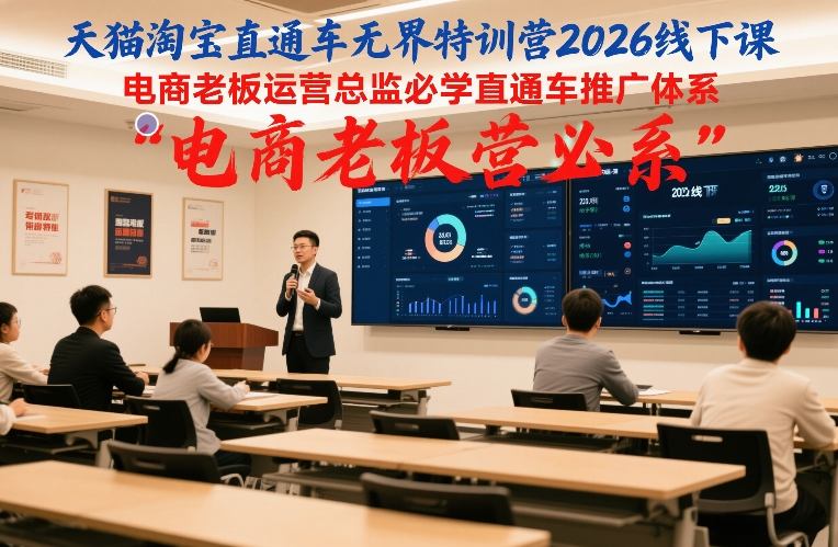 天猫淘宝直通车无界特训营2026线下课，电商老板运营总监必学直通车推广体系-金鼎聊项目