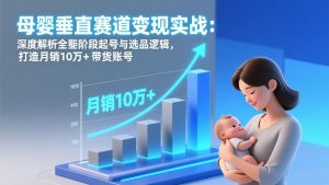 母婴垂直赛道变现实战:深度解析三大阶段起号与选品逻辑,打造月销10万+带货账号-金鼎聊项目