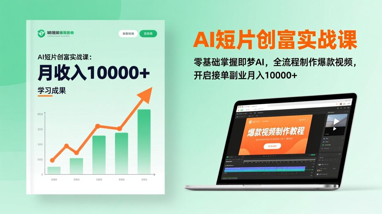 AI短片创富实战课：零基础掌握即梦AI，全流程制作爆款视频，开启接单副业月入10000+(更新-金鼎聊项目