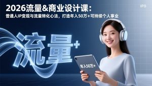 2026流量&商业设计课：普通人IP变现与流量转化心法，打造年入50万+可持续个人事业-金鼎聊项目