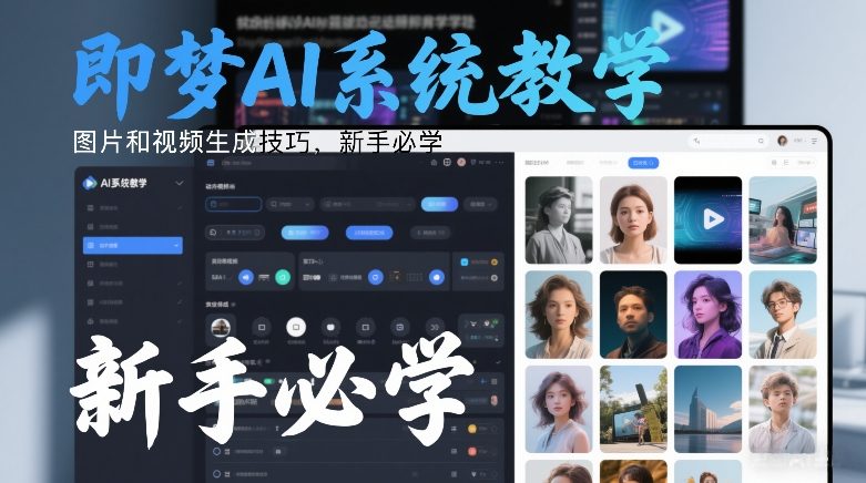 即梦AI系统教学，图片和视频生成技巧，新手必学-金鼎聊项目