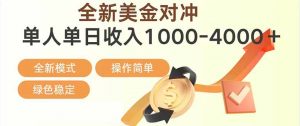 日赚1700—4000+，全新美金对冲项目，合规稳定，创业优选，可放大。-金鼎聊项目