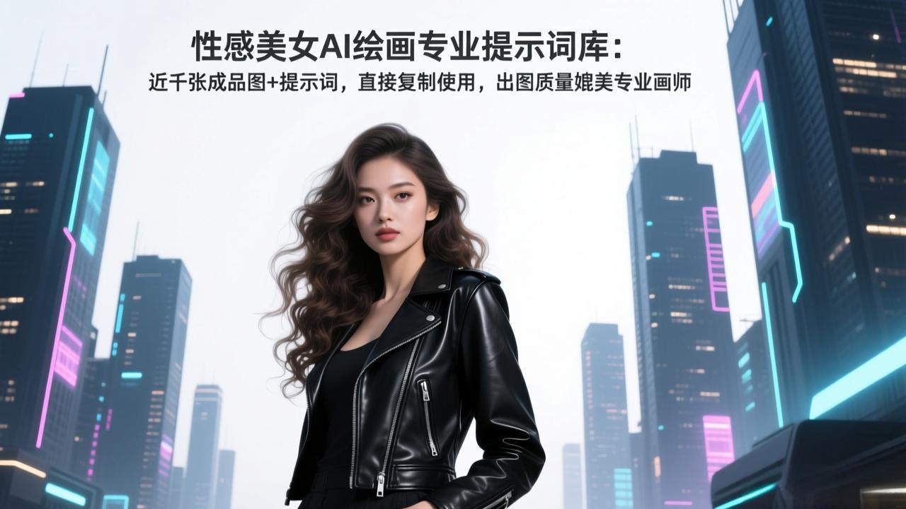 性感美女AI绘画专业提示词库：近千张成品图+提示词，直接复制使用，出图质量媲美专业画师-金鼎聊项目