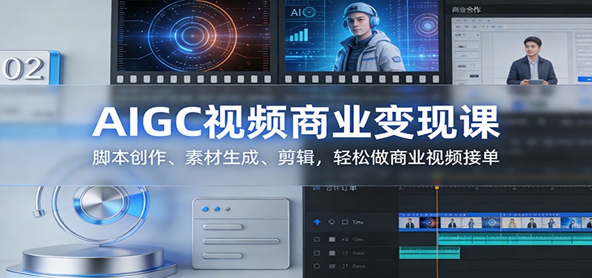 AIGC视频商业变现课：脚本创作、素材生成、剪辑，轻松做商业视频接单-金鼎聊项目