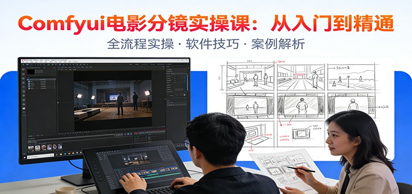 ComfyUI电影分镜实操课：分镜一致性，全流程AI视频制作，零基础也能做专业分镜-金鼎聊项目