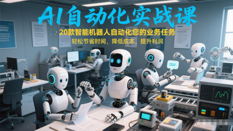 AI自动化实战课：20款智能机器人自动化您的业务任务，轻松节省时间，降低成本，提升利润-金鼎聊项目