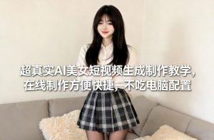 超真实AI美女短视频生成制作教学，在线制作方便快捷，不吃电脑配置，快速起号涨粉-金鼎聊项目