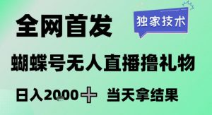 2026最新蝴蝶号无人直播掘金，独家技术，全网首发小白做了一个月收益3W，长期稳定可做【揭秘】-金鼎聊项目