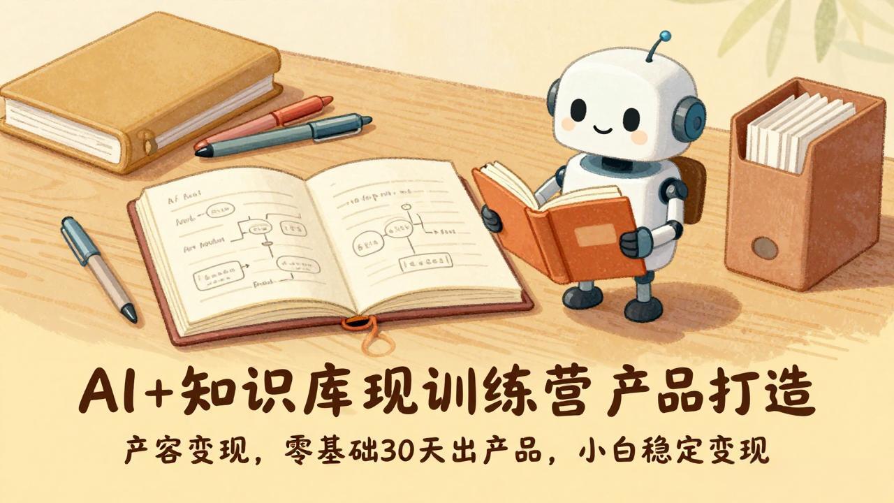 AI+知识库变现训练营，产品打造、内容创作、全平台变现，零基础30天出产品，小白稳定变现-金鼎聊项目