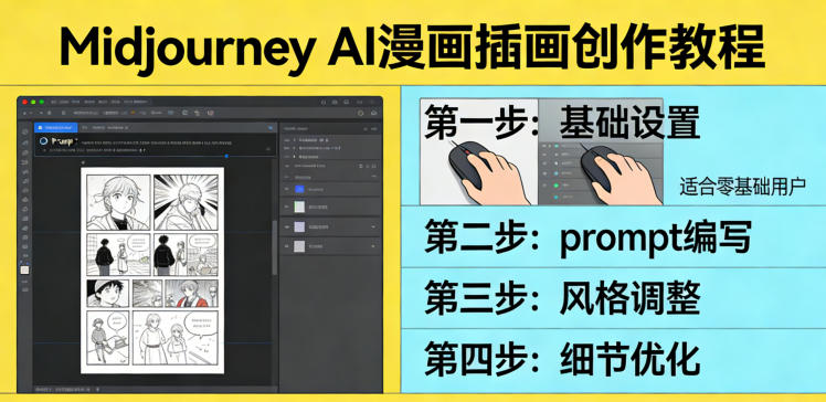 利用Midjourney AI人工智能轻松创作漫画插画教程，零基础创作完整漫画插画-金鼎聊项目